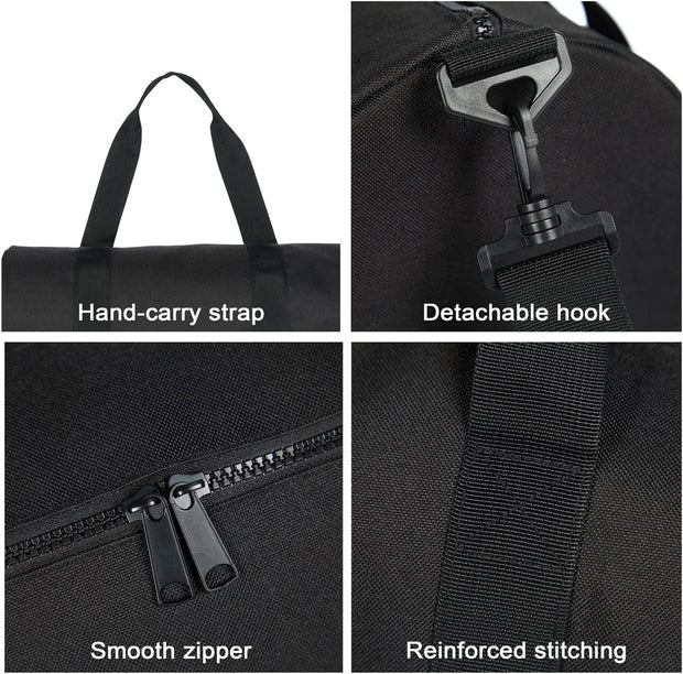 Small Gym Bag Duffel Bag for Women Men Fitness Sports Bag Workout Adjustable Detachable Shoulder Strap Lightweight Carry on Travel Duffle Bag (Black, 15" / Mini / 12L)