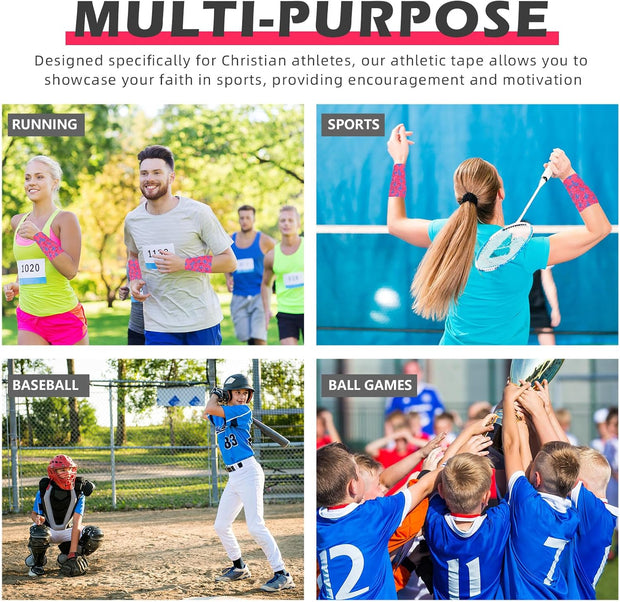 TrelaCo 1 Pcs Wrist Tape Baseball Cross Athletic 2in x 23ft Cotton Cross Wrist Tape Serrated Edges for Fingers Ankles Injury Wrap, Football Baseball Hockey Soccer (White)