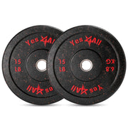 Yes4All 2" Bumper Plate, 10-190 LB Olympic Rubber Weight Plate with Steel Hub for WeightLifting, Strength Training, Home Gym, Less Impact, Absorb Bounce & Shock, Multiple Options