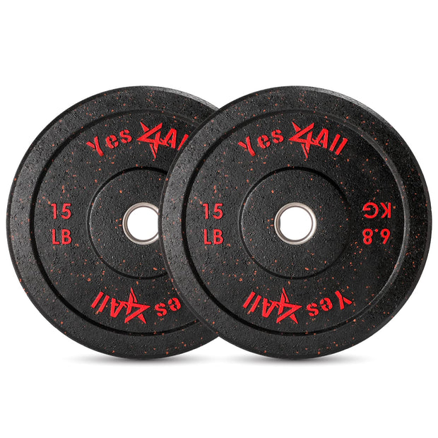 Yes4All 2" Bumper Plate, 10-190 LB Olympic Rubber Weight Plate with Steel Hub for WeightLifting, Strength Training, Home Gym, Less Impact, Absorb Bounce & Shock, Multiple Options
