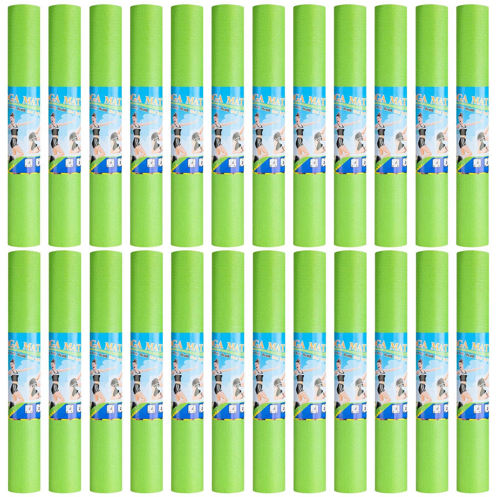 Funtery 24 Pcs 3 mm Thick Yoga Mat Exercise Workout Mat Non Slip Fitness Yoga Pad for Women Gym Home Yoga Pilates