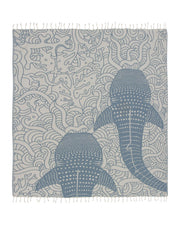 Sand Cloud Turkish Beach Towel - Sand Free - 100% Organic Turkish Cotton Yarn - Quick Dry Towel for Beach, Picnic, Blanket or Bath Towel - As Seen on Shark Tank - Marine Life (Whale Shark)