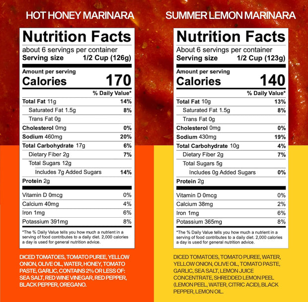 Sauz | Variety Pack, 25 Oz Jars (4-Pack), Includes Hot Honey Marinara, Creamy Calabrian Vodka, Wild Rosemary, Summer Lemon, Gluten-Free, Non-GMO, Multi-Use, Clean Ingredients – Small Batch Craft Sauces