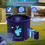 Jasonwell Ice Bath Tub for Athletes - Heavy Duty Cold Water Therapy Plunge Tub Ice Pod for Recovery Portable Ice Barrel Plunge Pool for Outdoor Inflatable Hot Tub Bathtub at Home for Adults