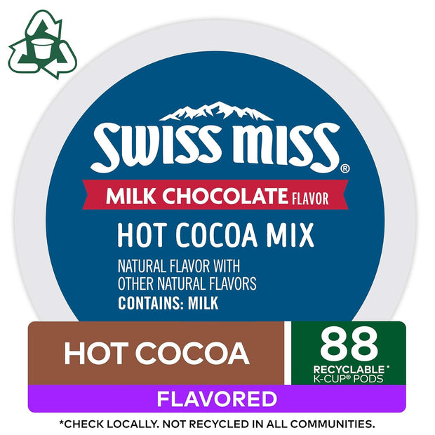 Swiss Miss Milk Chocolate Hot Cocoa, Single-Serve Keurig K-Cup Pods, Hot Chocolate, 44 Count
