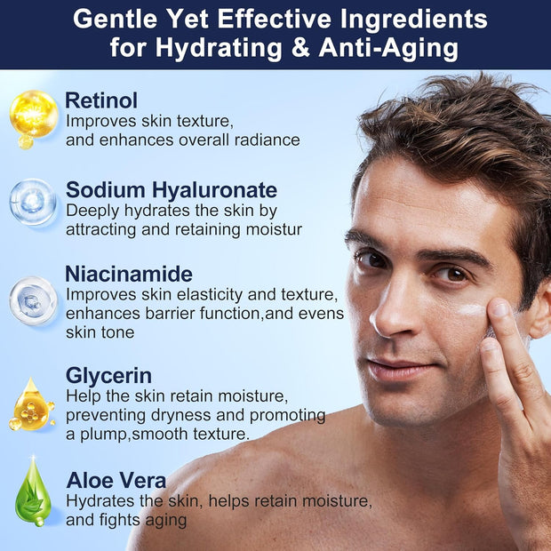 Skin Care for Men,Professional Hydrating,Firming,Anti-Aging & Wrinkle Mens Facial Skin Care Routine Kit Set,Christmas Valentines Fathers Birthday Gifts for Men Him Dad Father Boyfriend Husband