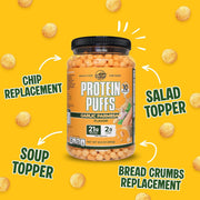 Twin Peaks Protein Puffs - (Garlic Parmesan), Keto Friendly, Low Carb Snack (300g, 21g Protein, 2g Net Carbs, High Protein, Healthy Crunchy Snack)