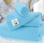Towels for Bathroom - 100% Cotton | Lightweight | Thick | Soft, Quick Dry Towels, Bath Towel Set of 6 Large, 2 Bath 30"x56", 2 Hand 18"x28", 2 Washcloths 13"x13", Luxury Shower Towel Set, Aqua Teal