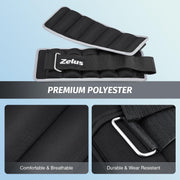 ZELUS 1 Pair Adjustable Ankle Weights, 2 4 6 8 10 lb Modularized Leg Weight Straps for Women Men, Weighted Ankle Weight Set with Removable Sandbags, 1-5 lb per Ankle Strap for Gym Yoga Jogging Walking