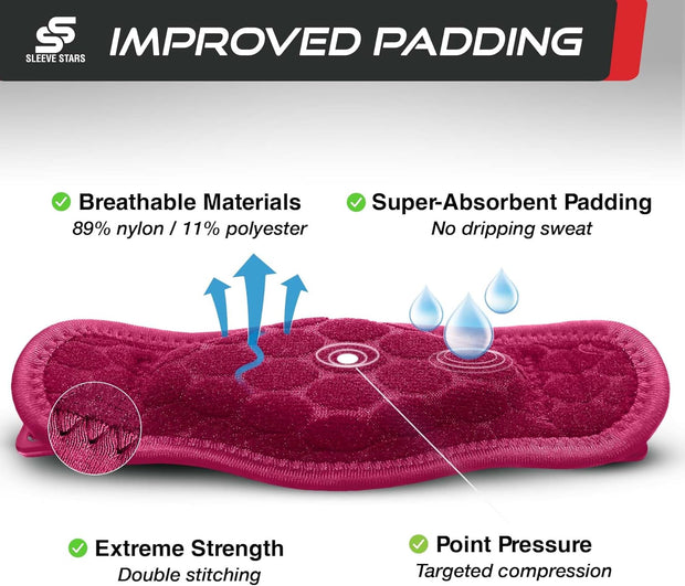 Sleeve Stars Tennis Elbow Brace for Women - Adjustable Tennis Elbow Strap, Golfers Elbow Brace for Men, Counterforce Brace for Tennis Elbow for Tendonitis Relief, Fits 9"-23" (Single/Black)