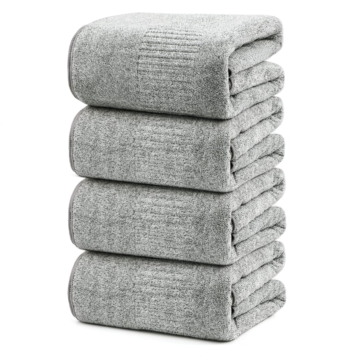 Bath Towels 4 Pack Large Bathroom Bamboo Viscose Towels 35” x 63” Plush Soft Bath Towel for Shower Extra Absorbent Jumbo Bath Sheet - Multipurpose Use as Sports, Travel, Fitness, Yoga (Purple)