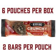 Kodiak Cakes Crunchy Granola Snack Bars, Cookie Butter, High Protein, 100% Whole Grains, 1 box with 6 pouches (12 bars)