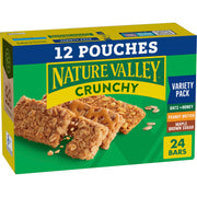 Nature Valley Crunchy Granola Bars Bulk Variety Pack, Oats 'n Honey, Peanut Butter & Oats 'n Dark Chocolate, 30 Two-Bar Wrapped Pouches (60 Bars Total), Whole Grain, No Artificial Flavors, 44.7 OZ