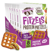 Lenny & Larry's FITZELS Protein Pretzels (Cinnamon Buns) 8 Individual Bags 3 oz Each – High Protein Snacks with 20g of Plant Based Protein – Healthy Vegan Pretzels – Delicious Salty Taste