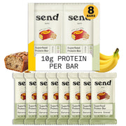 Send Bars Plant-Based Vegan Healthy Protein Bars, With Greens (Variety Pack, 8 Bars) – Only Real Ingredients, Zero Added Sugar, Gluten-Free, Dairy-Free