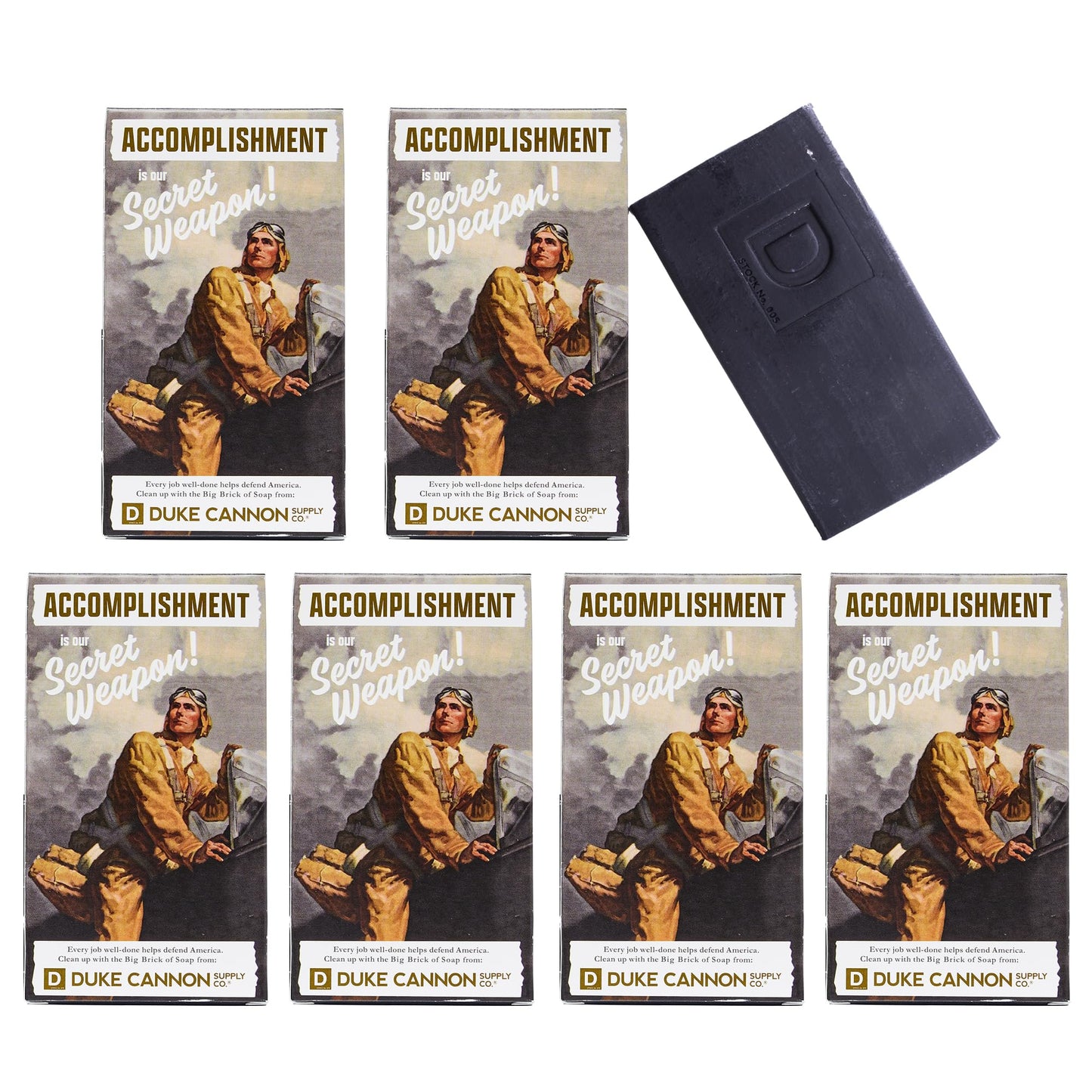 Duke Cannon Supply Co. Big Brick of Soap Bar for Men, LEAF & LEATHER - Extra Large, Masculine Scents, All Skin Types, Paraben-Free, 10 oz (Pack of 6)