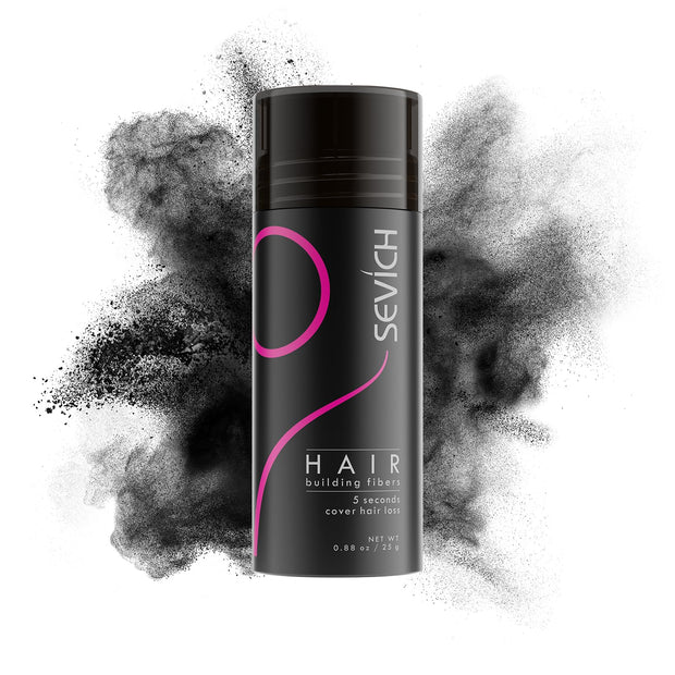 SEVICH Hair Fibers for Thinning Hair, Hair Building Fibers Instantly Thicker & Fuller Look,Hair Powder for Men & Women 25g Dark Brown