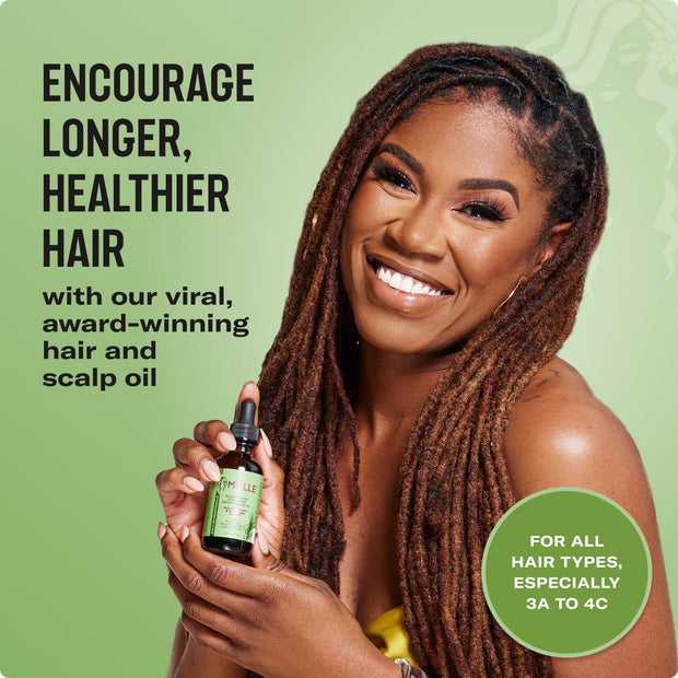 Mielle Organics Rosemary & Mint Hair Oil, Split Ends & Dry Scalp Treatment - Infused with Biotin & Essential Oils for Strengthening, Soothing, Moisturizing & Encouraging Healthier Hair (2 Fl Oz)