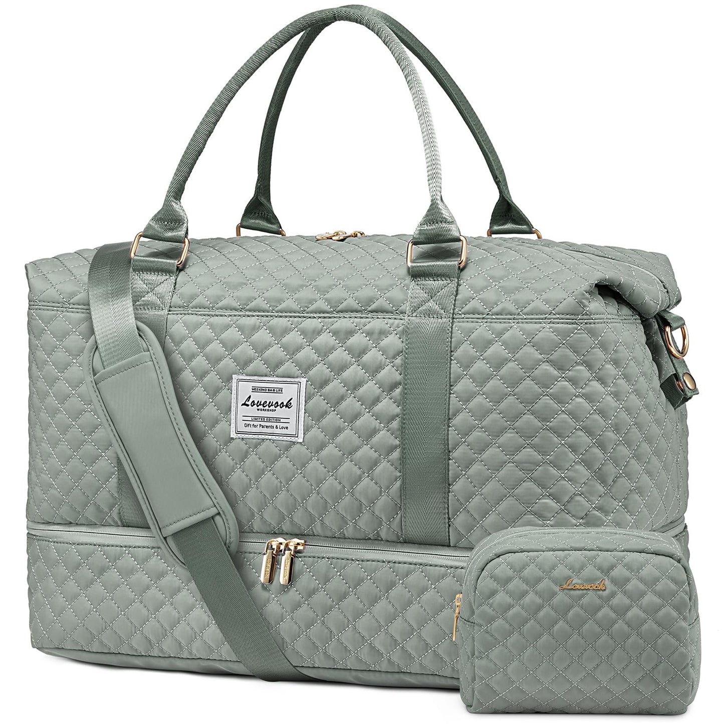 LOVEVOOK Travel Duffle Bag,Weekender Bags for Women with Shoe Compartment，Carry on Overnight Bag with Toiletry Bag,Gym Duffel Bag with Wet Pocket, Hospital Bags for Labor and Delivery