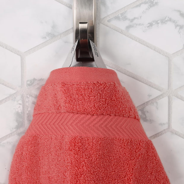 Superior Zero Twist 100% Cotton Bathroom Towels, Super Soft, Fluffy, and Absorbent, Premium Quality 6 Piece Towel Set with 2 Washcloths, 2 Hand Towels, and 2 Bath Towels, Coral