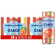 Sanpellegrino CIAO Peach Sparkling Water, Low-Calorie Italian Sparkling Water with Real Fruit Juices, 0g Added Sugar, 24-Pack