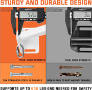 Pull Up Bar Wall Mounted-Heavy Duty Joist Mounted Pull Up Bar-Premium Strength Training Pull-Up Bars-Fast and Easy Installation for Home and Garage Use,Supports up to 600 Lbs