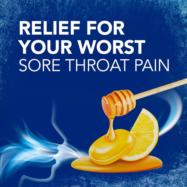 Vicks VapoCOOL SEVERE Medicated Sore Throat Drops, Fast-Acting Max Strength Relief, Soothes Sore Throat Caused by Cough, Powerful Vicks Vapors, Menthol, Honey Lemon Chill, 225 Total (5 Packs of 45)