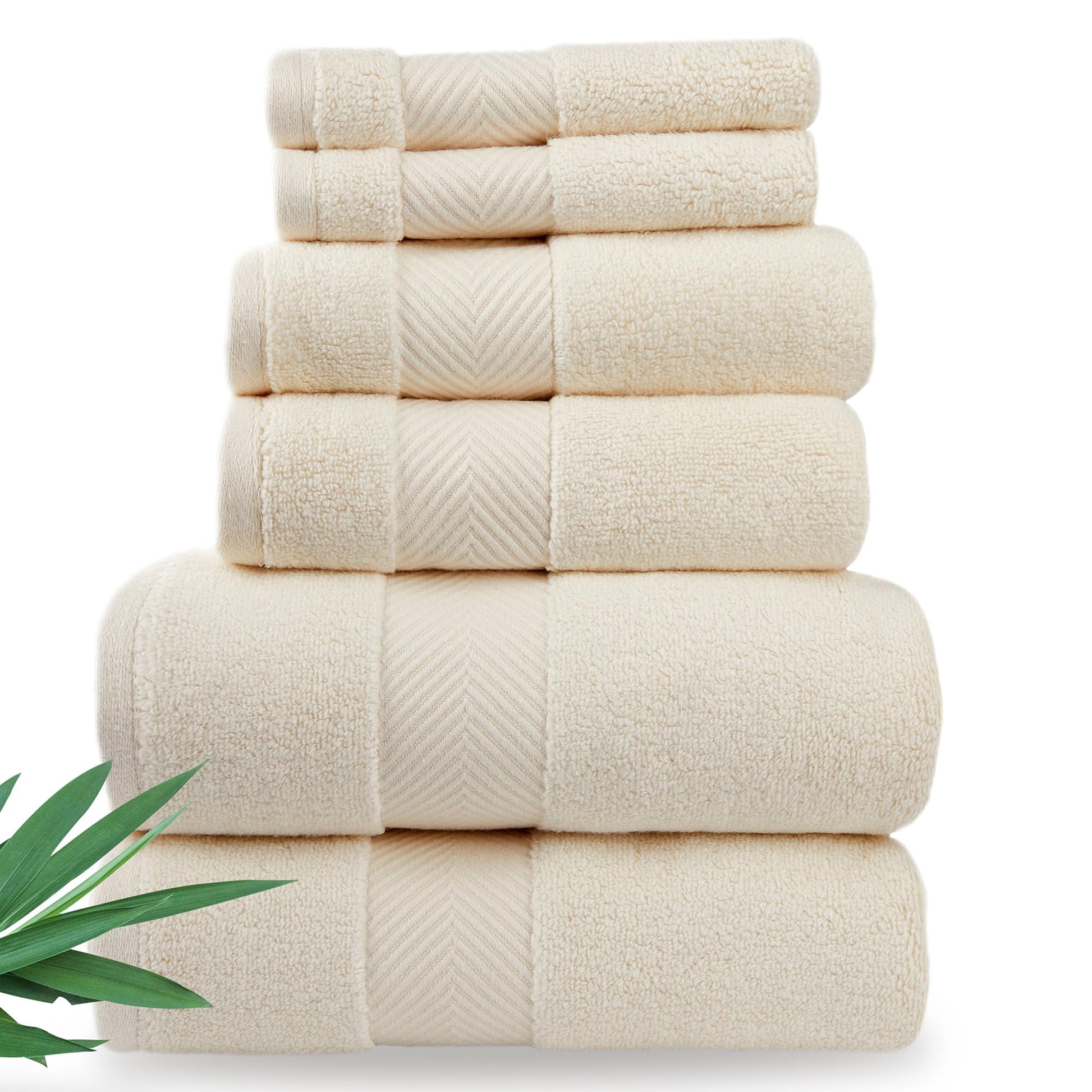 Ultra Soft & Plush Viscose from Bamboo Bath Towels - 700 GSM Luxury Bath Towels - 6 Piece Set - Super Absorbent & Quick Drying (Eucalyptus Green)