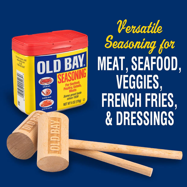OLD BAY Seasoning, Classic Seafood, Non GMO, Gluten Free, Unique Blend of 18 Herbs & Spices for Shrimp, Crab Dip, Seafood & More, 6 oz