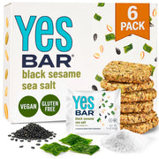 YES Bar – Black Sesame Sea Salt – Plant Based Protein, Decadent Snack Bar – Vegan, Paleo, Gluten Free, Dairy Free, Low Sugar, Healthy Snack, Breakfast, Low Carb, Keto Friendly (Pack of 6)