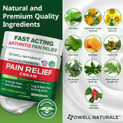 Owell Naturals Deep Penetrating Pain Relief Cream– Maximum Strength Formula for Joints & Muscles – Fast-Acting Comfort for Back, Knees, Hands, Legs & More, 14 oz