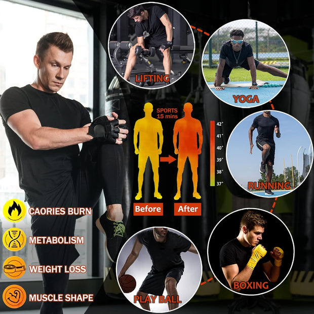 Sauna Shirt for Men Short Sleeve Mens Sauna Suit Sweat Body Shaper Compression Vest Gym Exercise Top