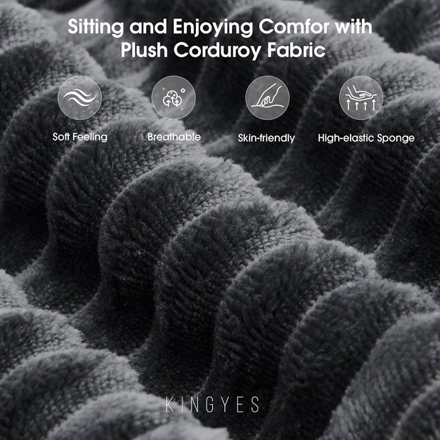 KINGYES Modular Sectional Sofa, 107'' Cloud Couch for Living Room, L Shaped Modern Sectional Sofa with Chaise for Bedroom, Grey