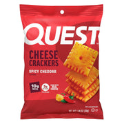 Quest Nutrition Cheese Crackers, Spicy Cheddar Blast, 10g of Protein, Low Carb, Made with Real Cheese, 12 Count (1.06 oz bags)