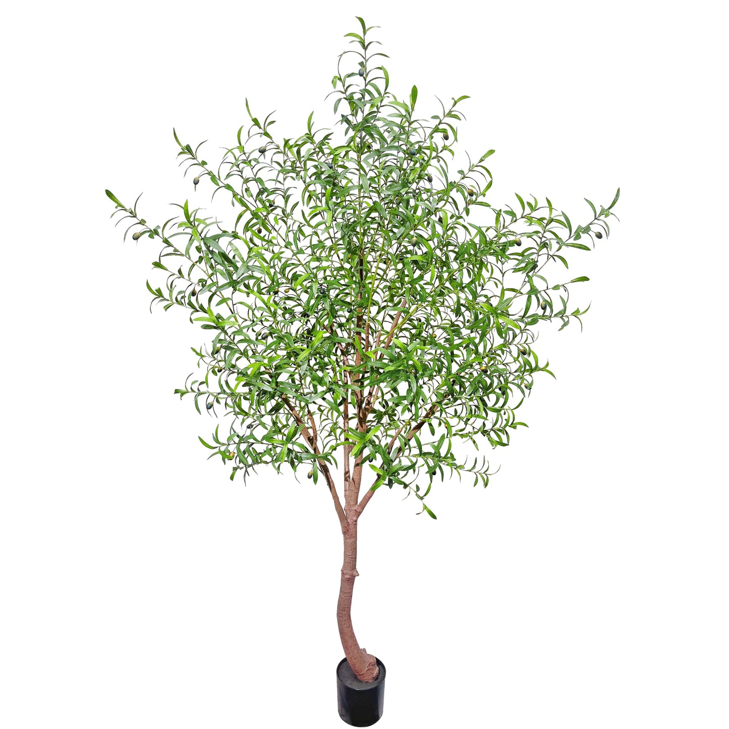 Faux Olive Tree Fake Tree Artificial Indoor 7 Feet (84 inches) Realistic Potted Silk Indoor Large Fruit for Home Offices, Living Rooms, Bedrooms, Stairs and Foyer Decor