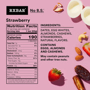 RXBAR Protein Bars, 12g Protein, Gluten Free Snacks, Strawberry, 22oz Box (12 Bars)
