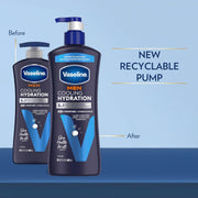 Vaseline Men Cooling Hydration 3-in-1 4 Pack for Dry Skin Face, Hands & Body Lotion for Men with Menthol & Ultra-Hydrating Lipids 20.3 oz