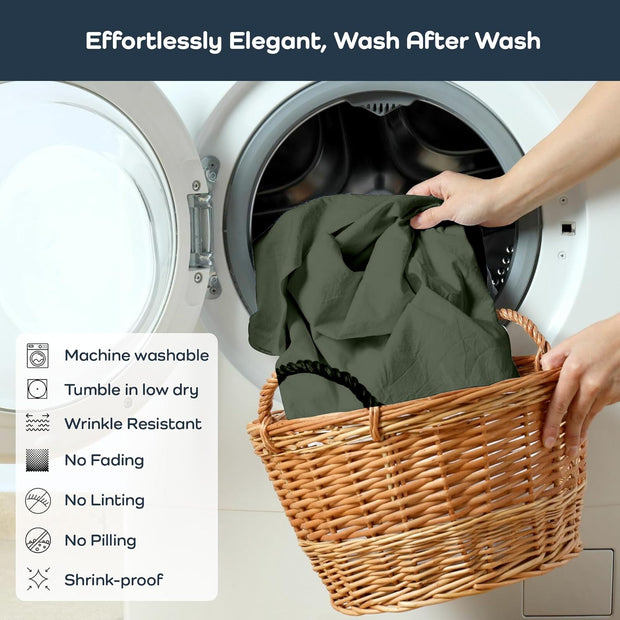 Olive + Crate Tencel Eucalyptus Pillowcases - 100% Tencel Lyocell Cooling Pillow Cases for Hot Sleepers - Hypoallergenic, Moisture-Wicking, Silk Alternative, Vegan - King Size Set of 2 [Moss]