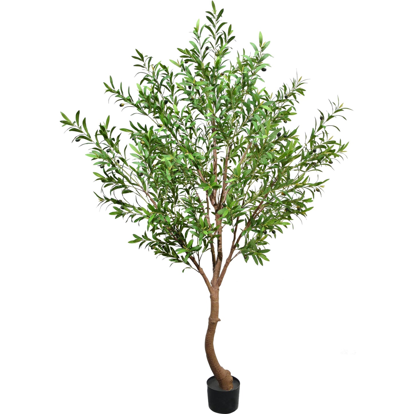 Faux Olive Tree Fake Tree Artificial Indoor 7 Feet (84 inches) Realistic Potted Silk Indoor Large Fruit for Home Offices, Living Rooms, Bedrooms, Stairs and Foyer Decor