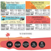 San Diego Bar - Raw, Vegan Protein Bar | Variety Pack 12 Bars, All Natural, Gluten & Soy Free - Nutrition Meal Bar with No Added Sugars | 5 Flavors, 10g Protein from Only 6 Natural Whole Food Ingredients