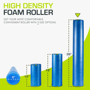 ProsourceFit High Density Foam Rollers 12 - inches Long, Firm Full Body Athletic Massage Tool for Back Stretching, Yoga, Pilates, Post Workout Muscle Recuperation, Black/Green
