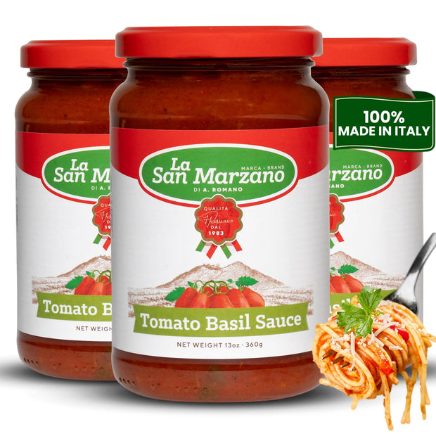 La San Marzano Marinara Sauce, 24 oz, Pasta Sauce Made in Italy, All Purpose Tomato Premium Quality, All Natural, Mediterranean Diet, Non GMO, Vegan, Gluten Free
