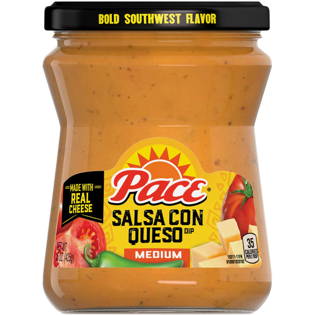 Pace Medium Queso Blanco Cheese Dip, 15 oz Jar