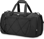 Vorspack Gym Bag for Men - 21 Inches Duffle Bag for Travel Lightweight Duffel Bag with Shoe Compartment Personal Item Travel Bag Weekender Bag for Travel Sports Gym - Black