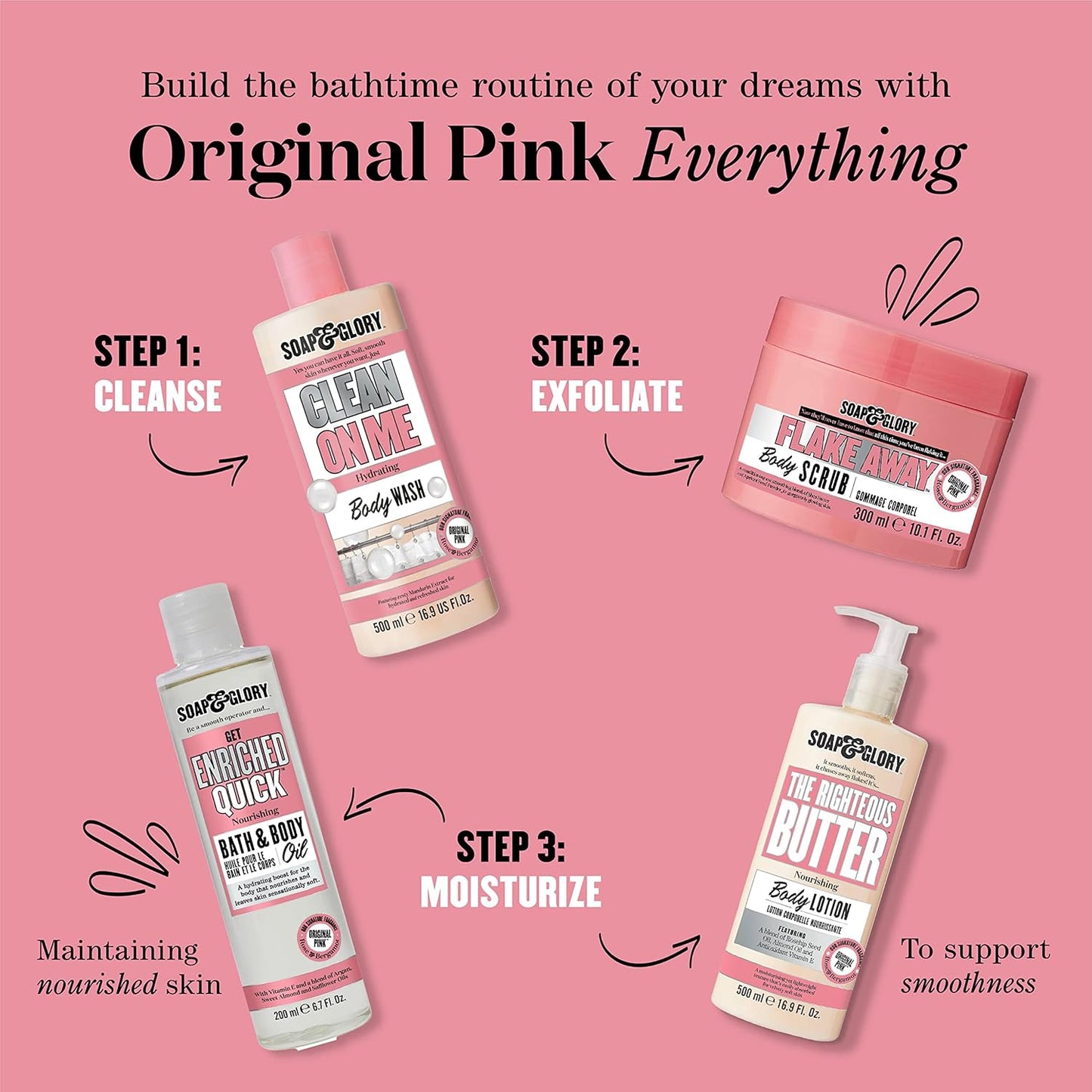 Soap & Glory The Righteous Moisturizing Body Butter - Hydrating Vegan Body Moisturizer for Dry Skin with Shea Butter, Vitamin E & Rosehip Seed Oil - Rich Cream for Women & Men (300ml)