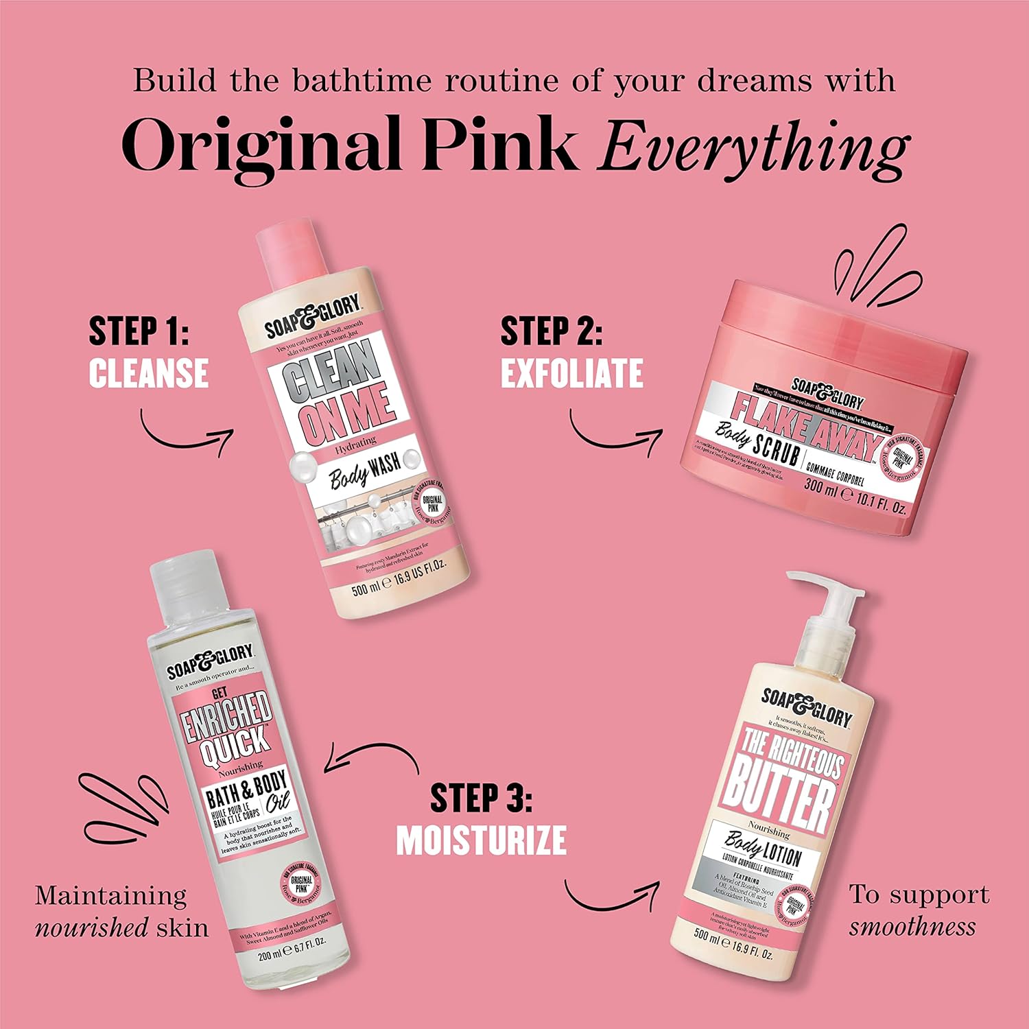 Soap & Glory The Righteous Moisturizing Body Butter - Hydrating Vegan Body Moisturizer for Dry Skin with Shea Butter, Vitamin E & Rosehip Seed Oil - Rich Cream for Women & Men (300ml)