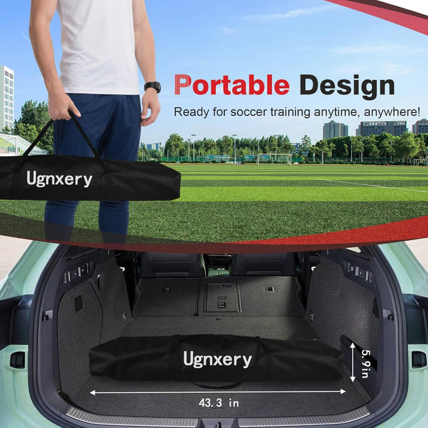 Portable Soccer Goal, Detachable 12x6 FT Soccer Goals Net for Backyard, Quick Setup Training Equipment with 1 Carry Bag, 1 Football, 12 Training Cones