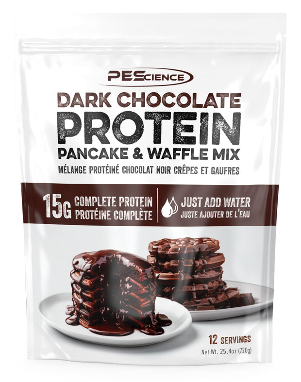 PEScience Protein Pancake & Waffle Mix, Homestyle Buttermilk, 15g High Protein Snacks, Whey and Casein Blend, 12 Servings, Just Add Water