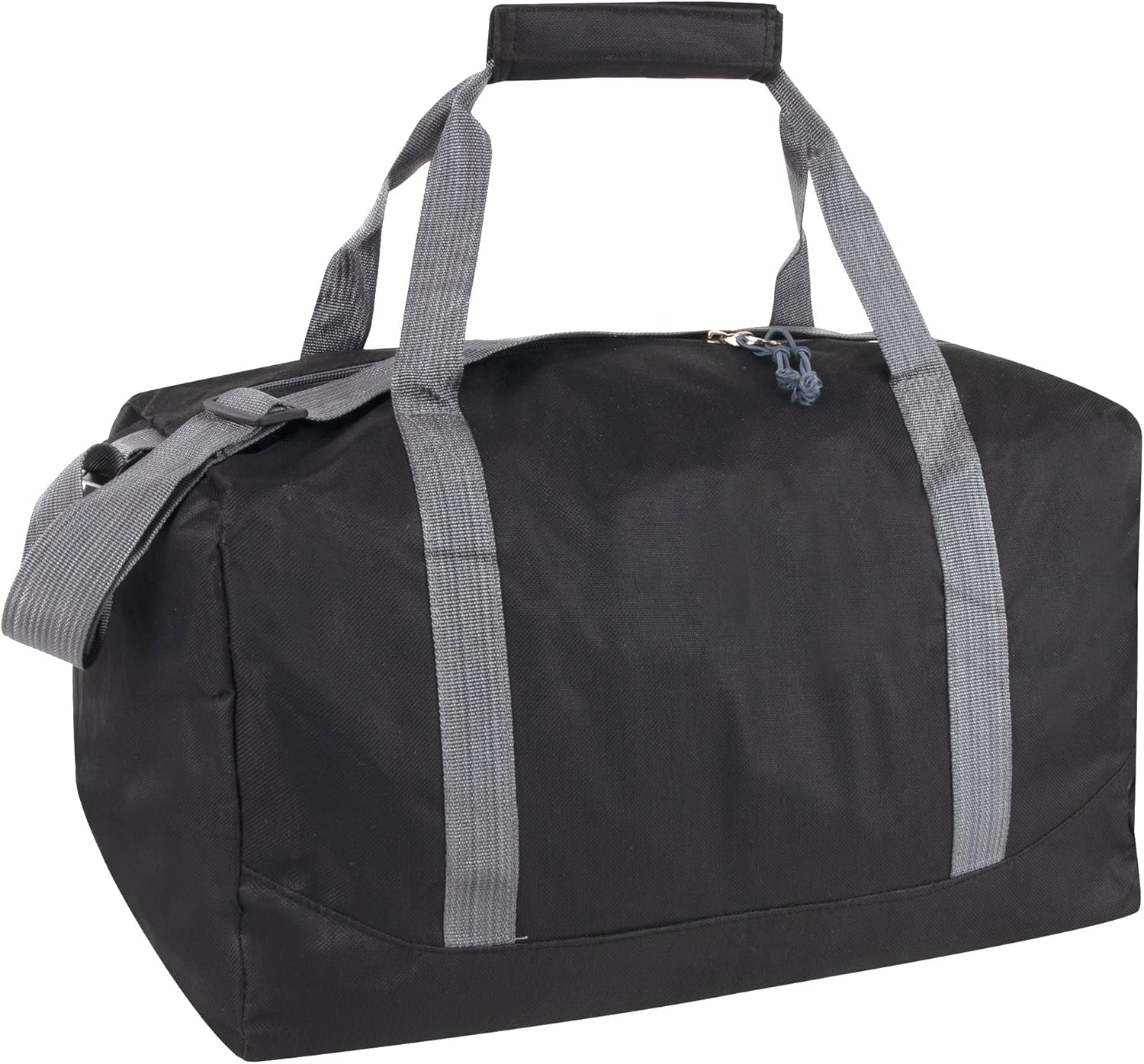 30 Liter, 17 Inch Canvas Duffle Bags for Men and Women – Travel Weekender Overnight Carry-On Shoulder Duffel Tote Bags (Black)