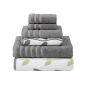 Modern Threads Oxford 6-Piece 100% Cotton Towel Set – Yarn Dyed Jacquard & Solid – Includes 2 Bath Towels, 2 Hand Towels, 2 Washcloths – Absorbent, Quick Dry, Soft & Durable – Aqua